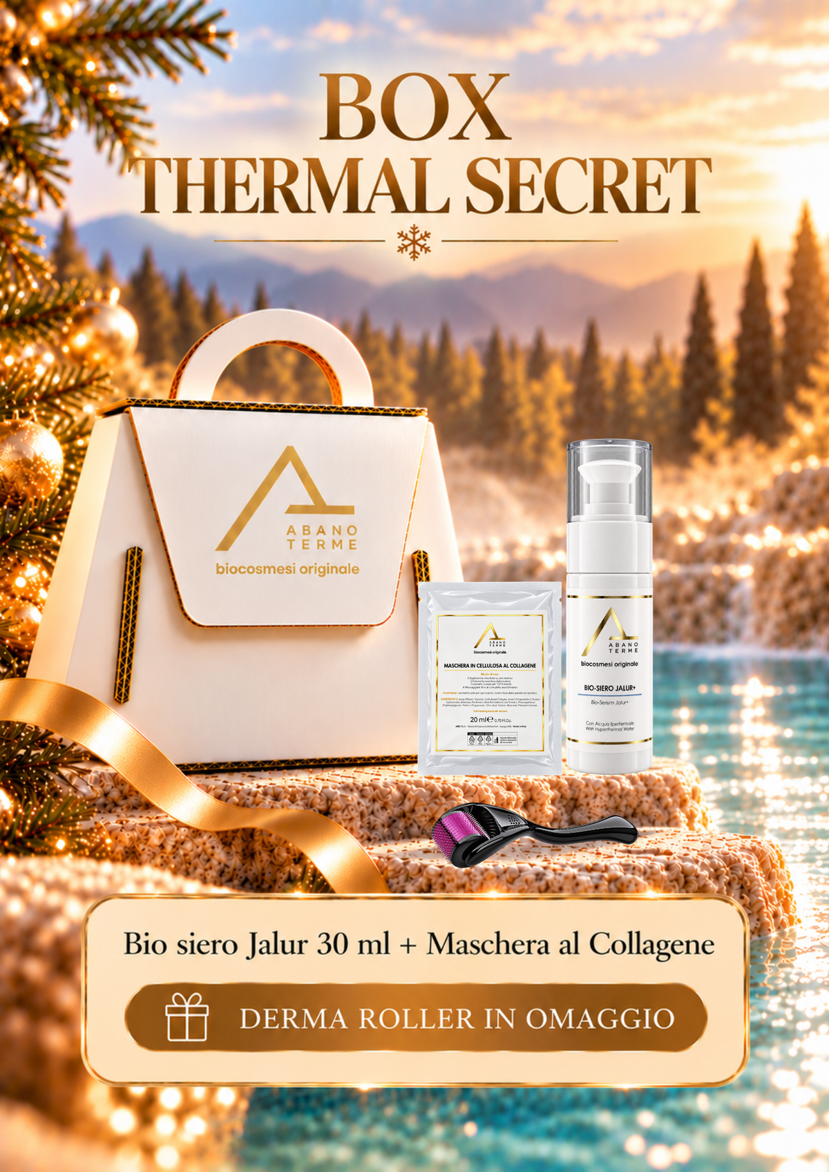 Box Thermal Secret Con Bio Siero Jalur+ 30 ml + Machera al Collagene Con Derma Roller In Omaggio